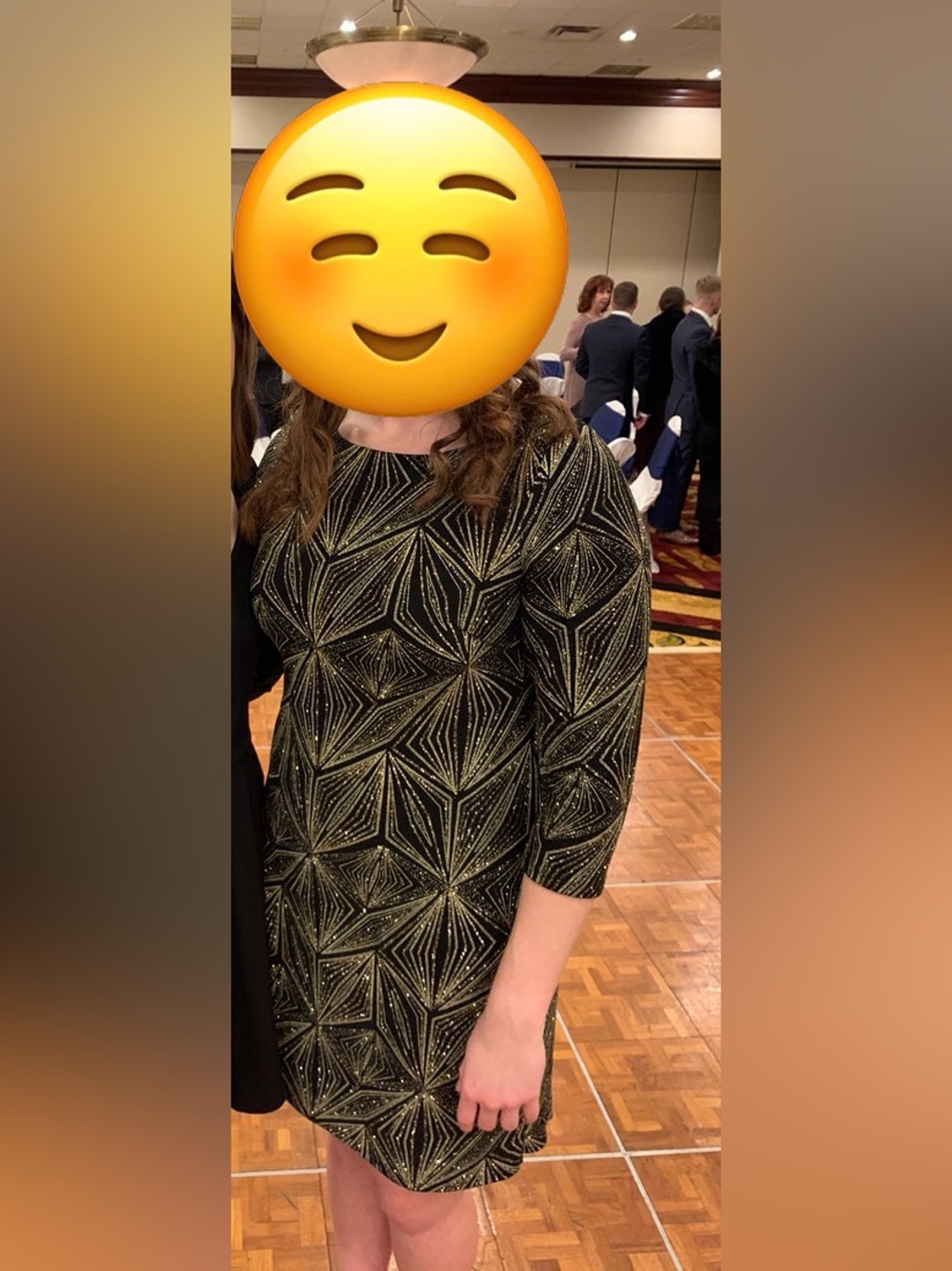 Elegant Long Sleeve Geometric Dress